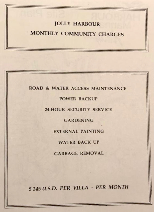 Original Services and Fees Documentation from 1995